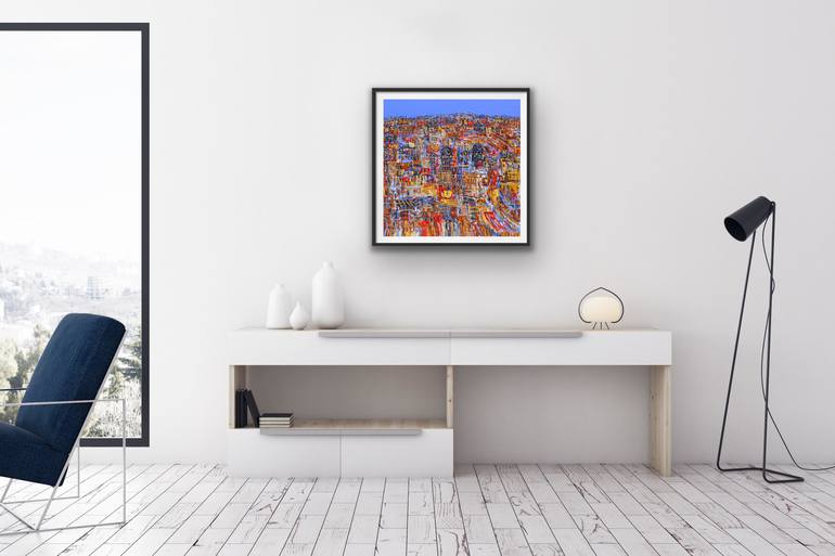 Original Abstract Expressionism Cities Painting by Adam Bogusz