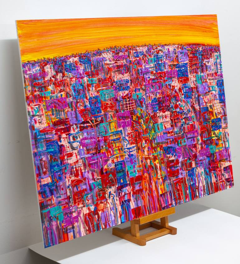 Original Expressionism Cities Painting by Adam Bogusz