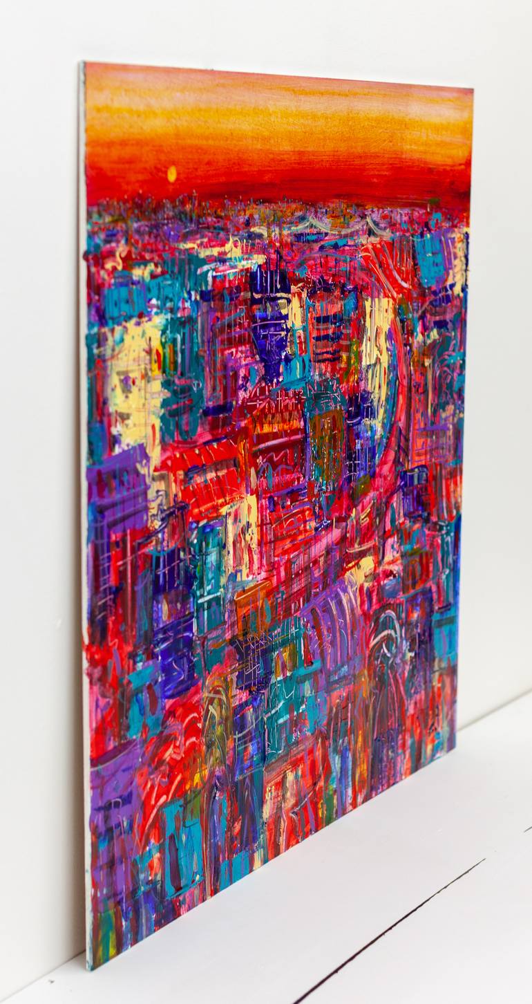 Original Expressionism Cities Painting by Adam Bogusz