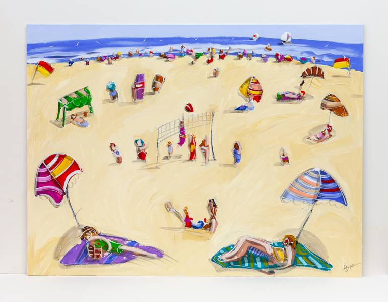 Original Expressionism Beach Painting by Adam Bogusz