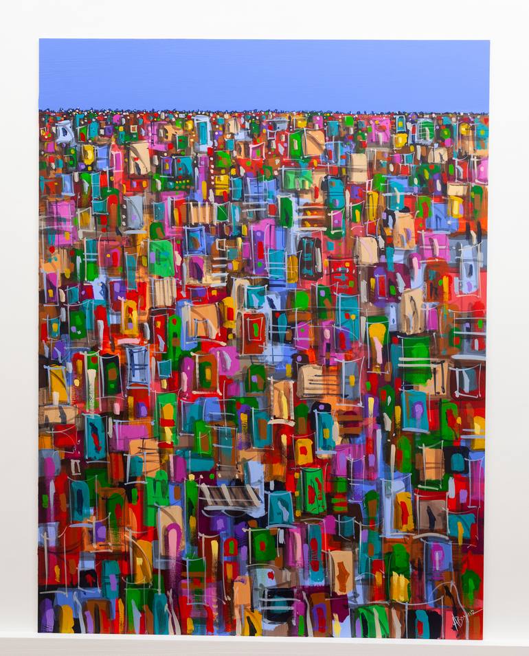 Original Abstract Expressionism Cities Painting by Adam Bogusz