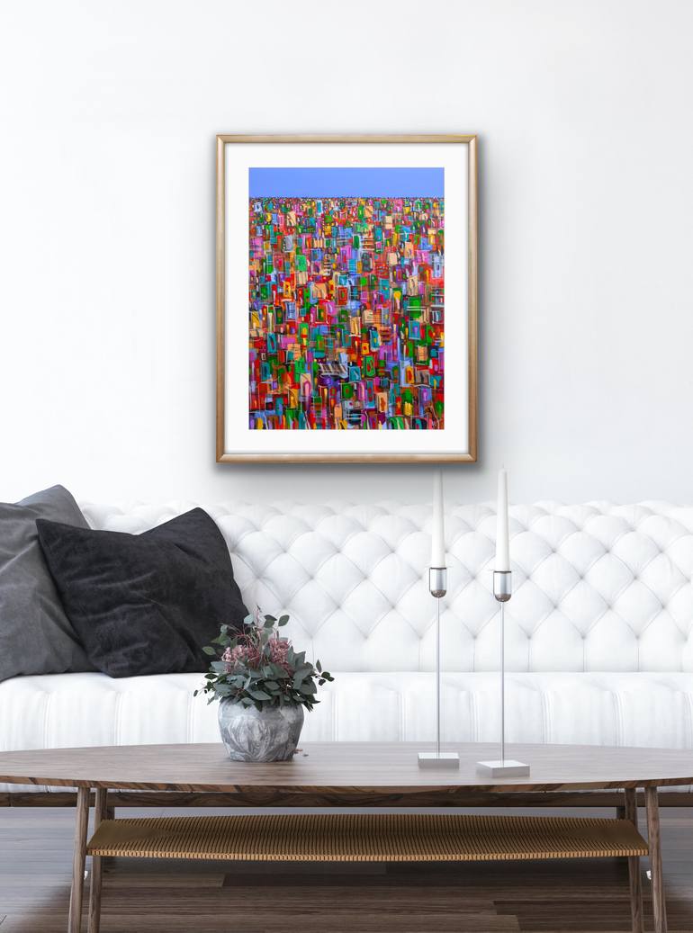 Original Abstract Expressionism Cities Painting by Adam Bogusz
