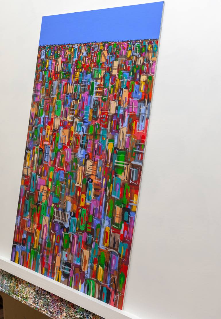 Original Abstract Expressionism Cities Painting by Adam Bogusz