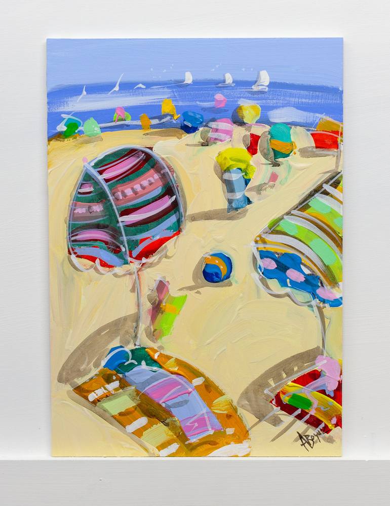 Original Expressionism Beach Painting by Adam Bogusz