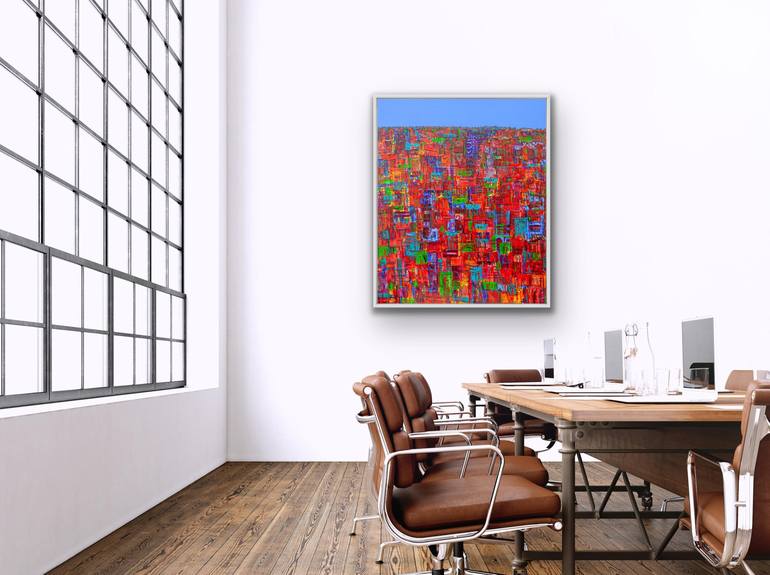 Original Abstract Cities Painting by Adam Bogusz