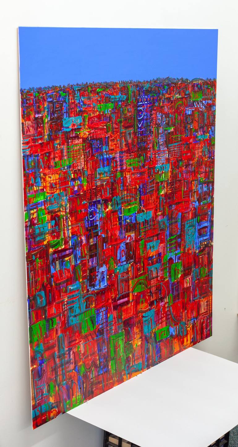 Original Abstract Cities Painting by Adam Bogusz