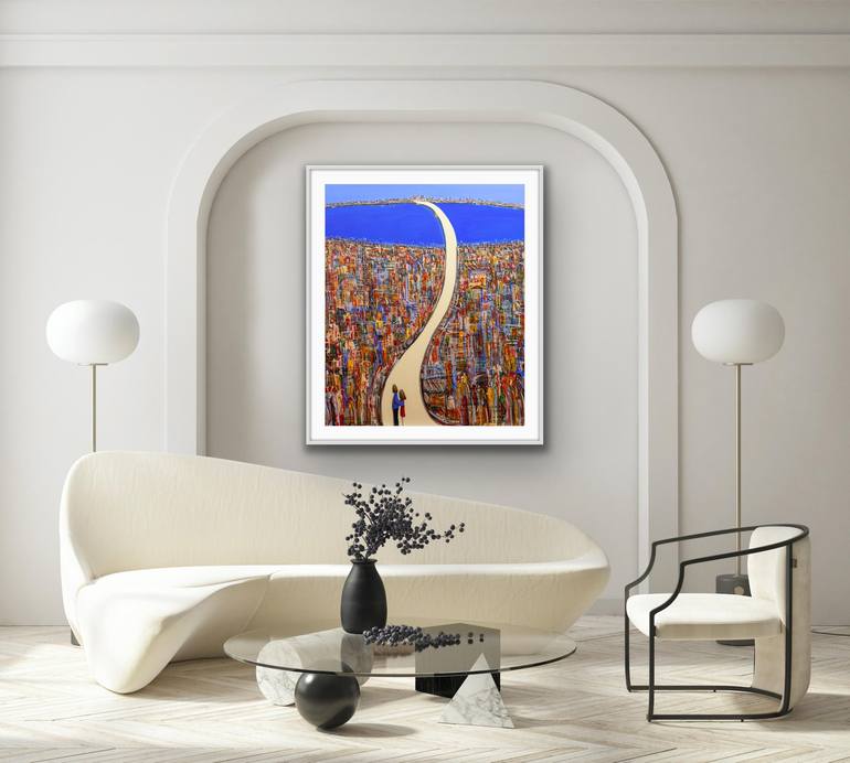 Original Abstract Cities Painting by Adam Bogusz