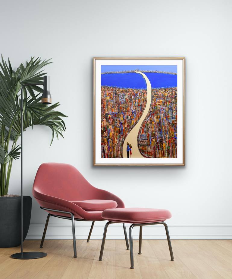 Original Abstract Cities Painting by Adam Bogusz