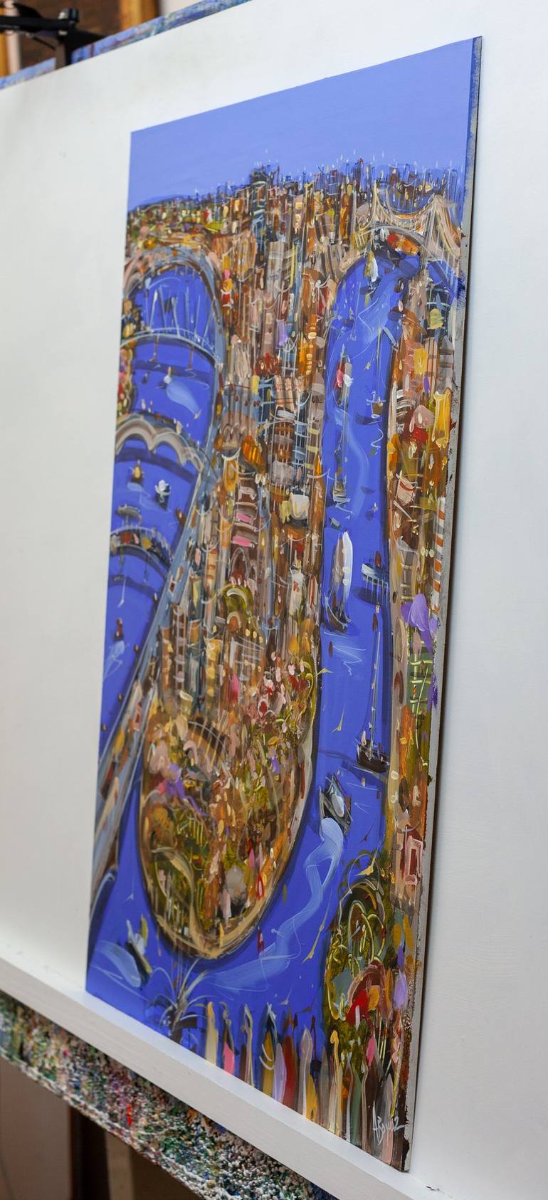 Original Expressionism Cities Painting by Adam Bogusz