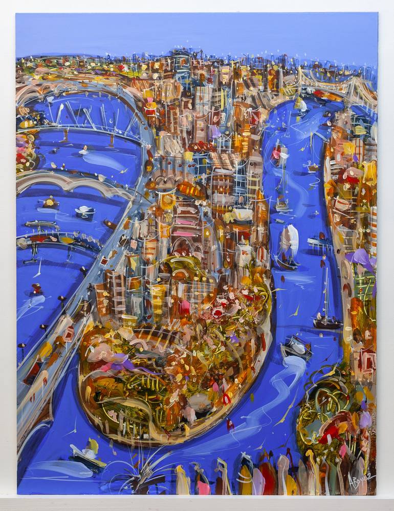 Original Expressionism Cities Painting by Adam Bogusz