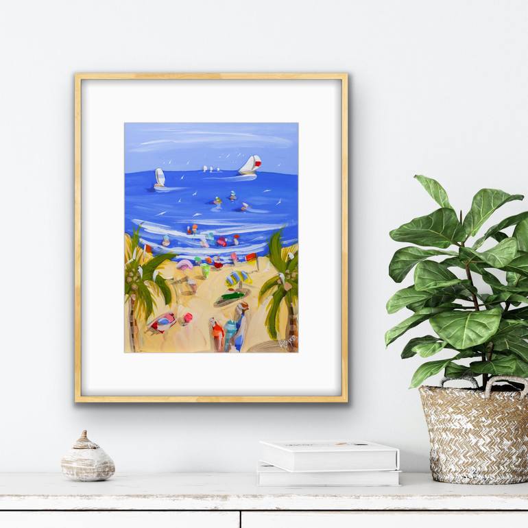 Original Abstract Expressionism Beach Painting by Adam Bogusz