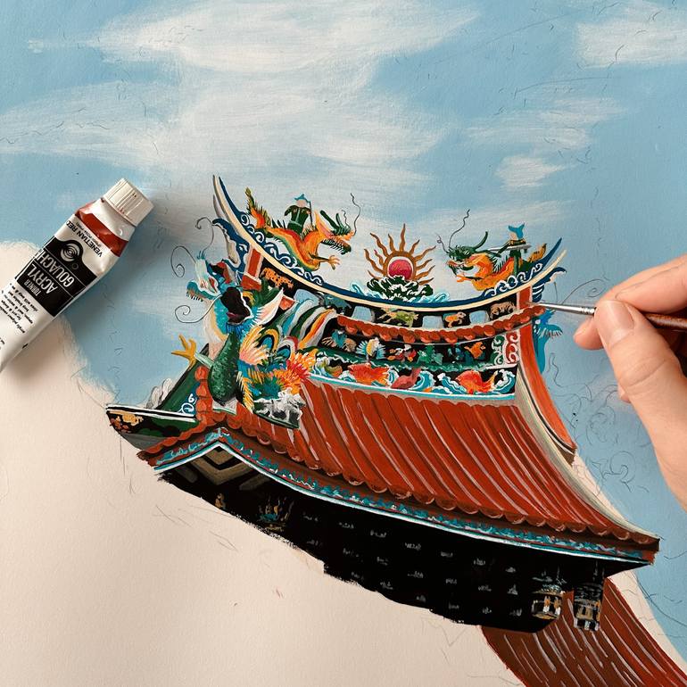 Original Figurative Religion Painting by Jaron Su