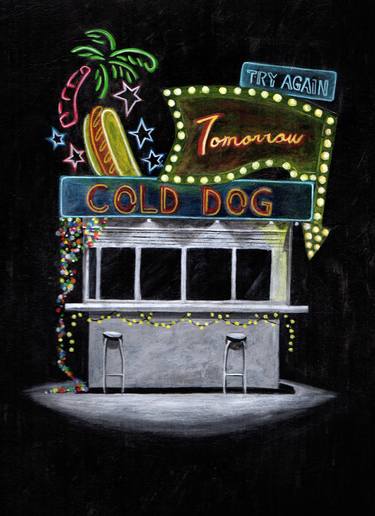 Saatchi Art Artist Jaron Su; Painting, “Cold dog today, hot dog tomorrow” #art