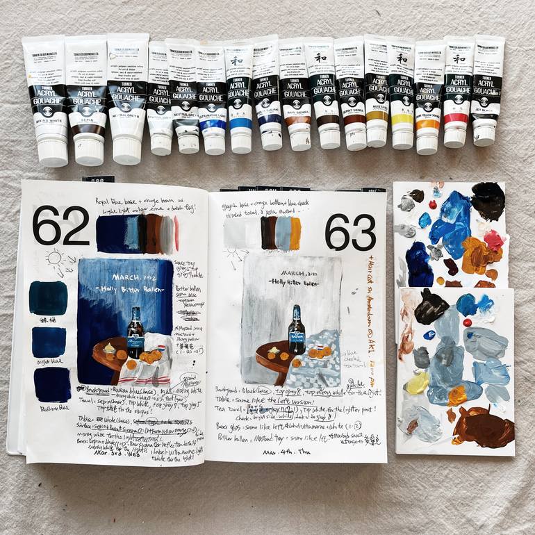 Original Figurative Still Life Painting by Jaron Su