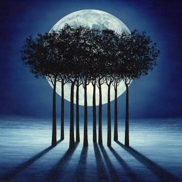 Original Surrealism Landscape Painting by Marlene Llanes