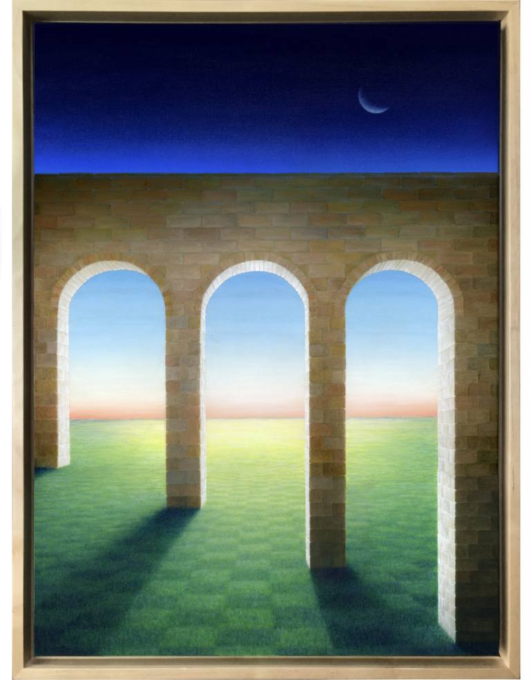 Original Surrealism Landscape Painting by Marlene Llanes