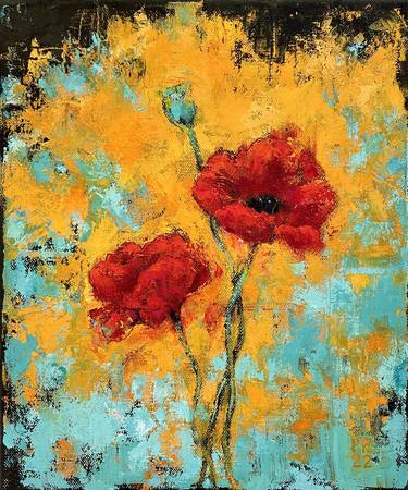 Print of Expressionism Floral Paintings by Patrik Rytikangas