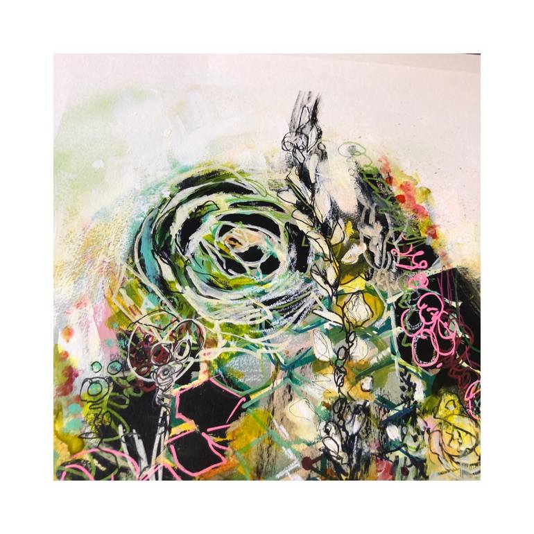 Original Abstract Floral Painting by Talisa Artist