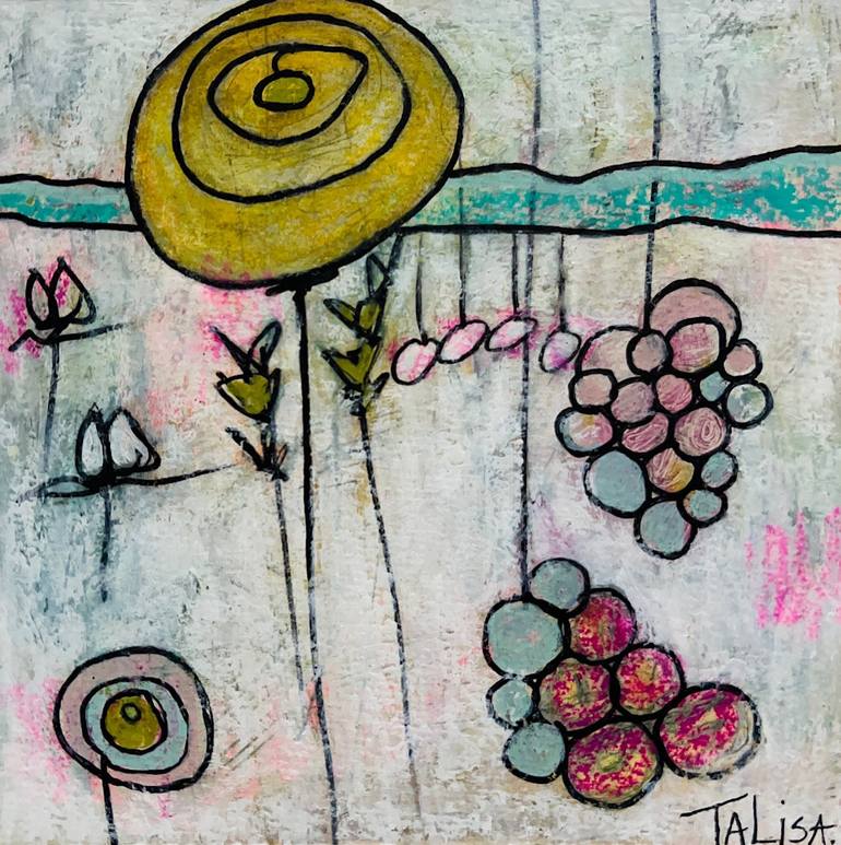 Original Abstract Floral Paintings by Talisa Artist