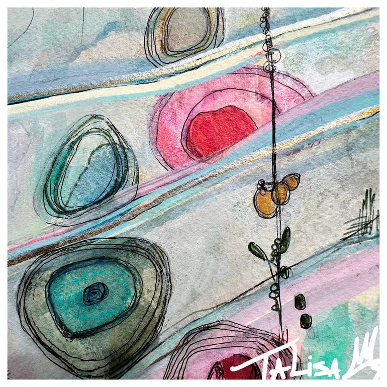 Original Abstract Beach Painting by Talisa Artist