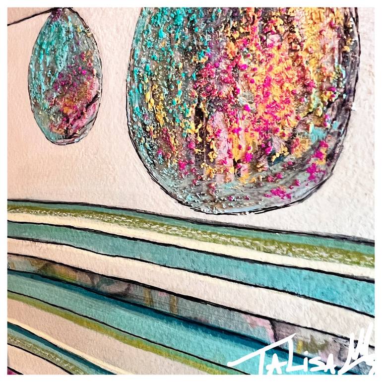Original Abstract Beach Painting by Talisa Artist