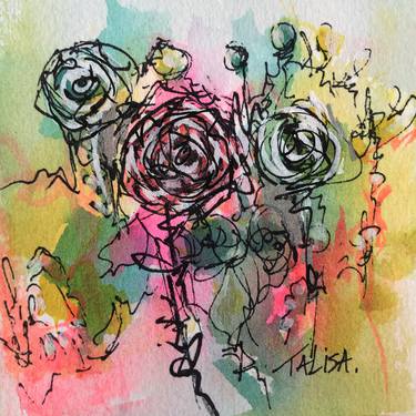 Original Abstract Floral Drawings by TALISA artist