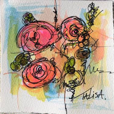 Original Abstract Floral Drawings by TALISA artist