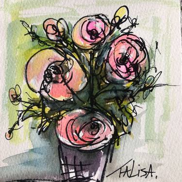 Original Abstract Floral Drawings by TALISA artist