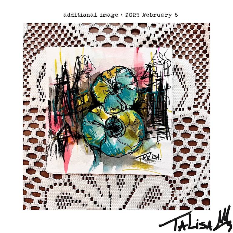 Original Abstract Floral Drawing by Talisa Artist