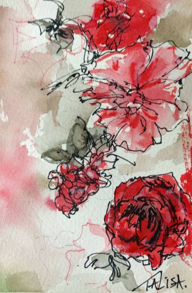 Original Abstract Floral Drawings by TALISA artist