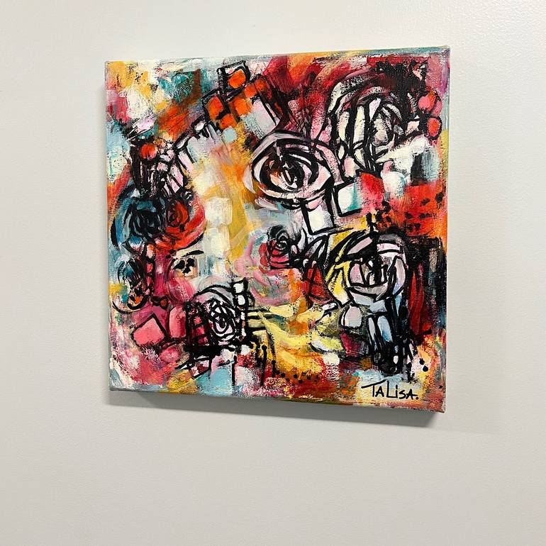 Original Abstract Floral Painting by Talisa Artist