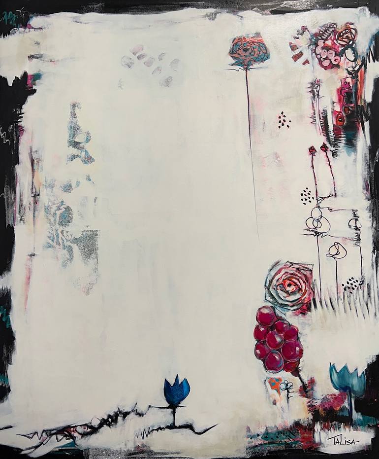 Original Abstract Floral Painting by Talisa Artist