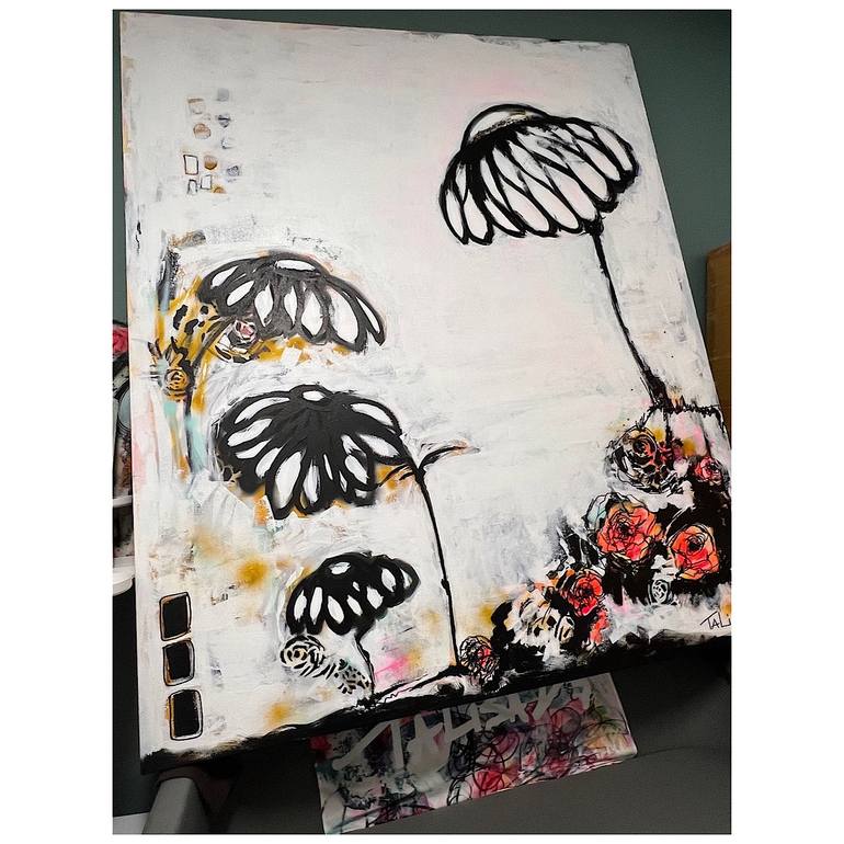 Original Abstract Floral Painting by Talisa Artist