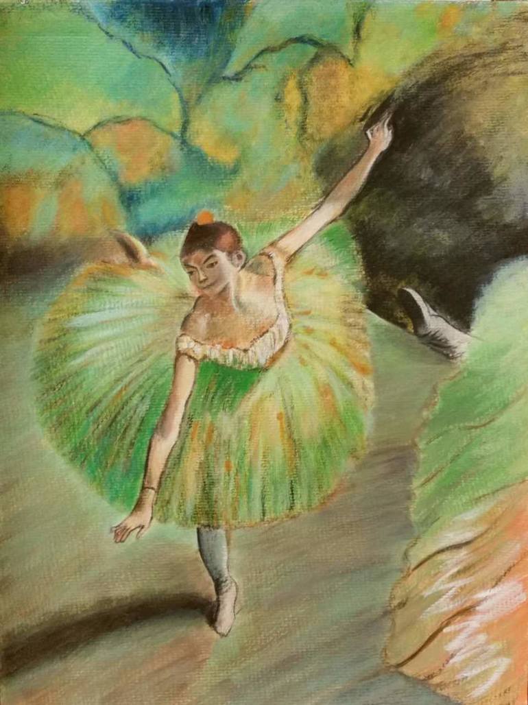 Dancer Tilting (after Edgar Degas 1883 original) Painting by Rui Cao ...