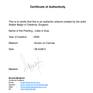 Authenticity Certificate