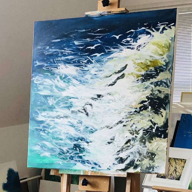 Original Expressionism Seascape Painting by Shabs Beigh