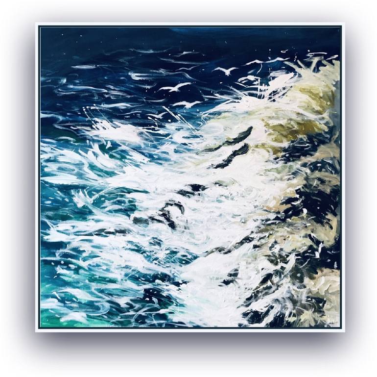 Original Expressionism Seascape Painting by Shabs Beigh