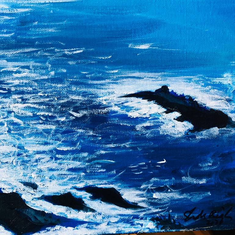 Original Impressionism Seascape Painting by Shabs Beigh