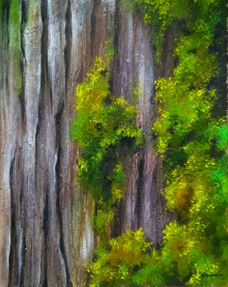Tree trunk texture Painting by Shankar Rawool | Saatchi Art