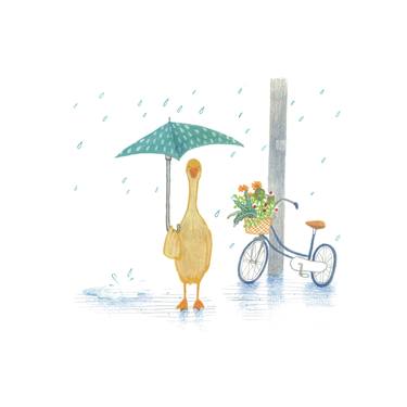 Live This Thing Series (Waiting) Illustration Art Print Wall Artwork by Jade Huang (30 X 40 CM) 11.81 in. by 15.75 in. - Unframe thumb