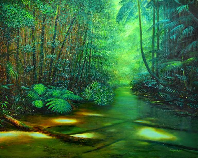 Daintree Forest Landscape Painting by Eugene Rubuls | Saatchi Art