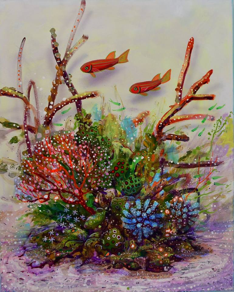 Coral reef #8 Painting in 2024  Coral painting, Pop art, Fish painting