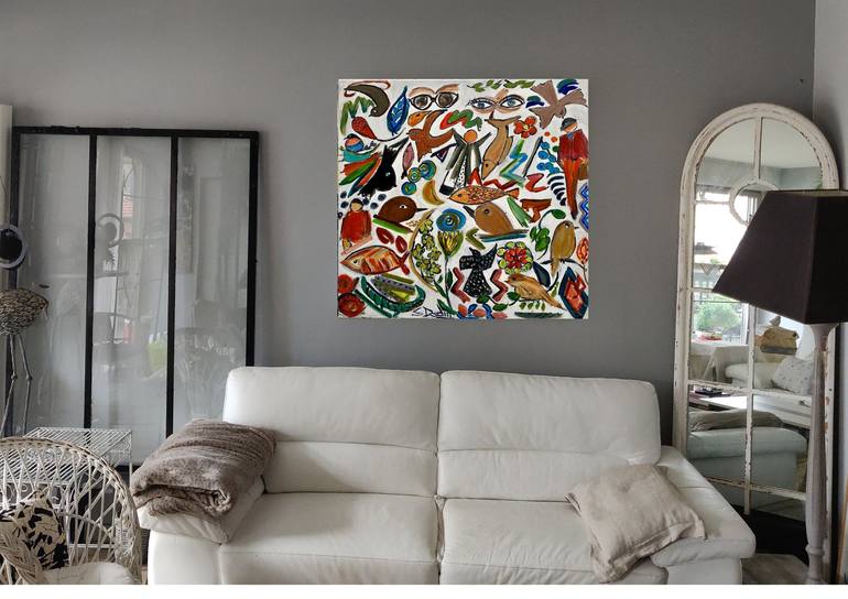 Original Abstract Animal Painting by Sylvie Dodin