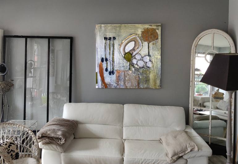 Original Abstract Floral Painting by Sylvie Dodin