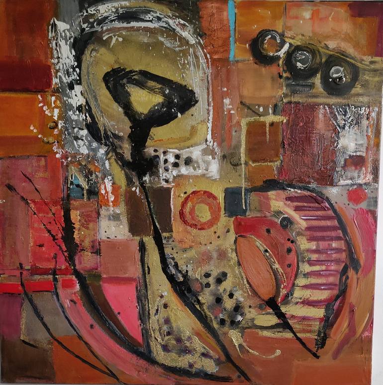Original Art Deco Abstract Paintings by Sylvie Dodin