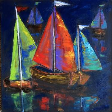Original Impressionism Boat Paintings by Cornelie Wolff