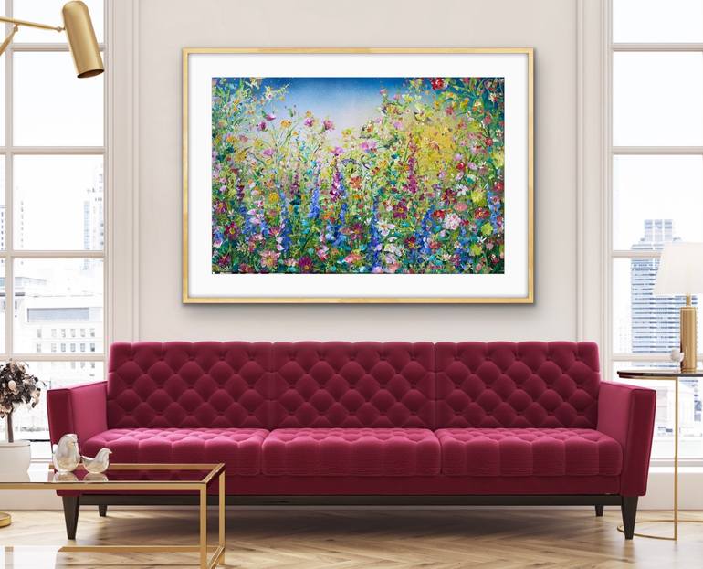 Original Abstract Expressionism Floral Painting by Janice Rogers