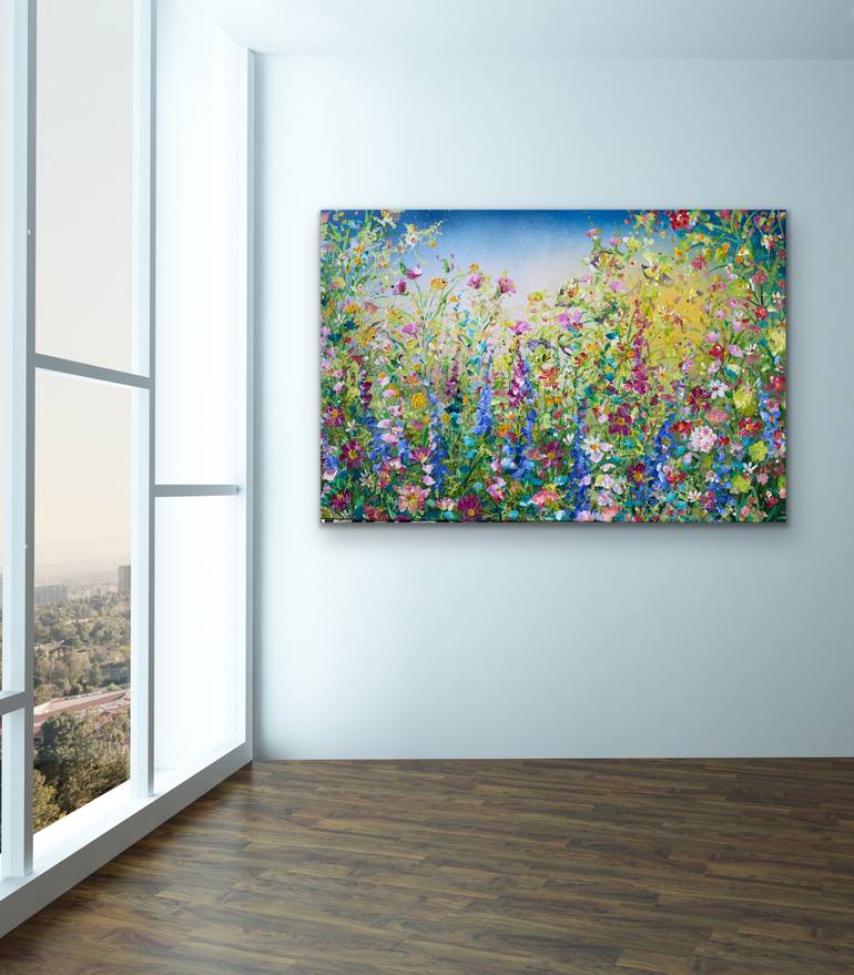 Original Abstract Expressionism Floral Painting by Janice Rogers