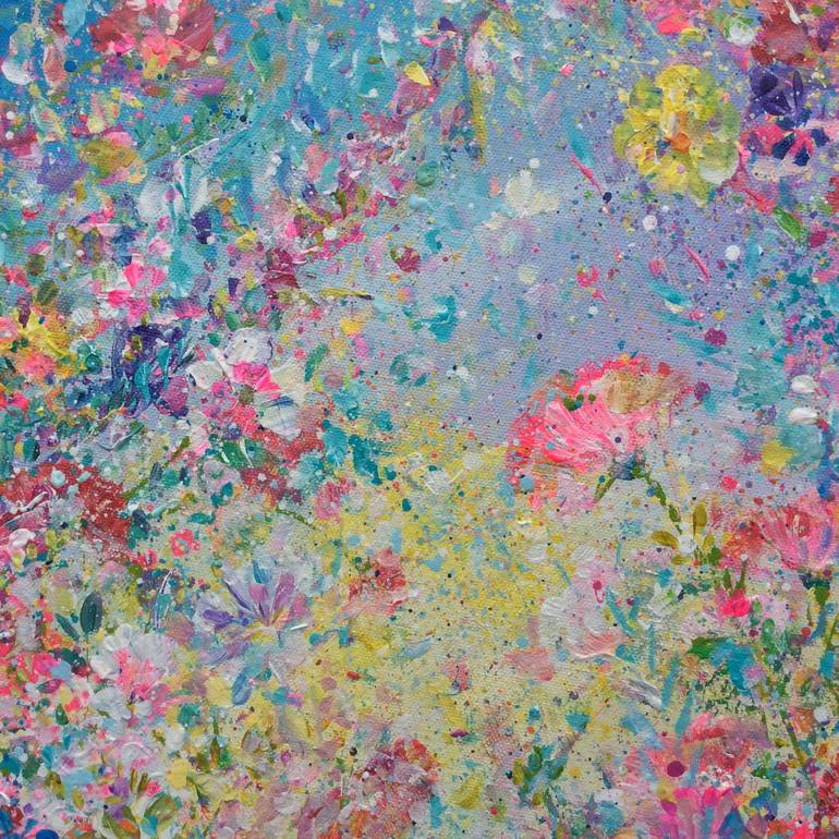 Original Abstract Floral Painting by Janice Rogers