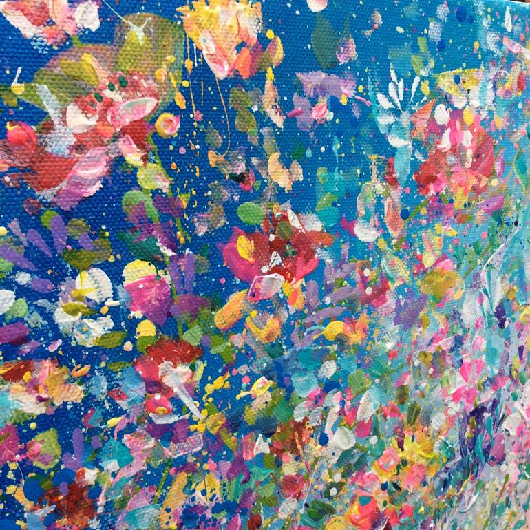 Original Abstract Floral Painting by Janice Rogers